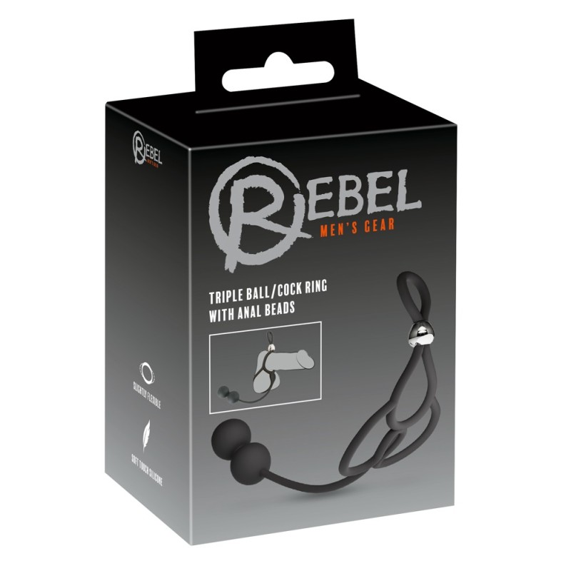 REBEL Triple Ball/Cock Ring wi